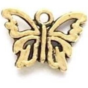12 butterfly Excellent design. Connectors Charms Jewelry Findings. Goldish Bronze charms