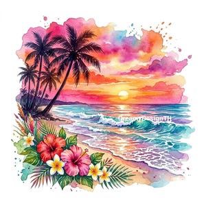 Sunset Beach Artwork - Etsy