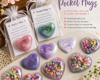 Handmade Resin Heart Pocket Hug, Thinking of You, Anxiety Comfort Gift