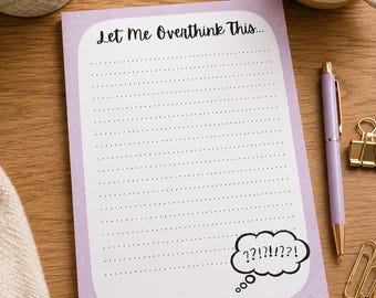 Overthinking Notepad | Funny Brain Dump Pad | Sarcastic Desk Gift | Funny Stationary