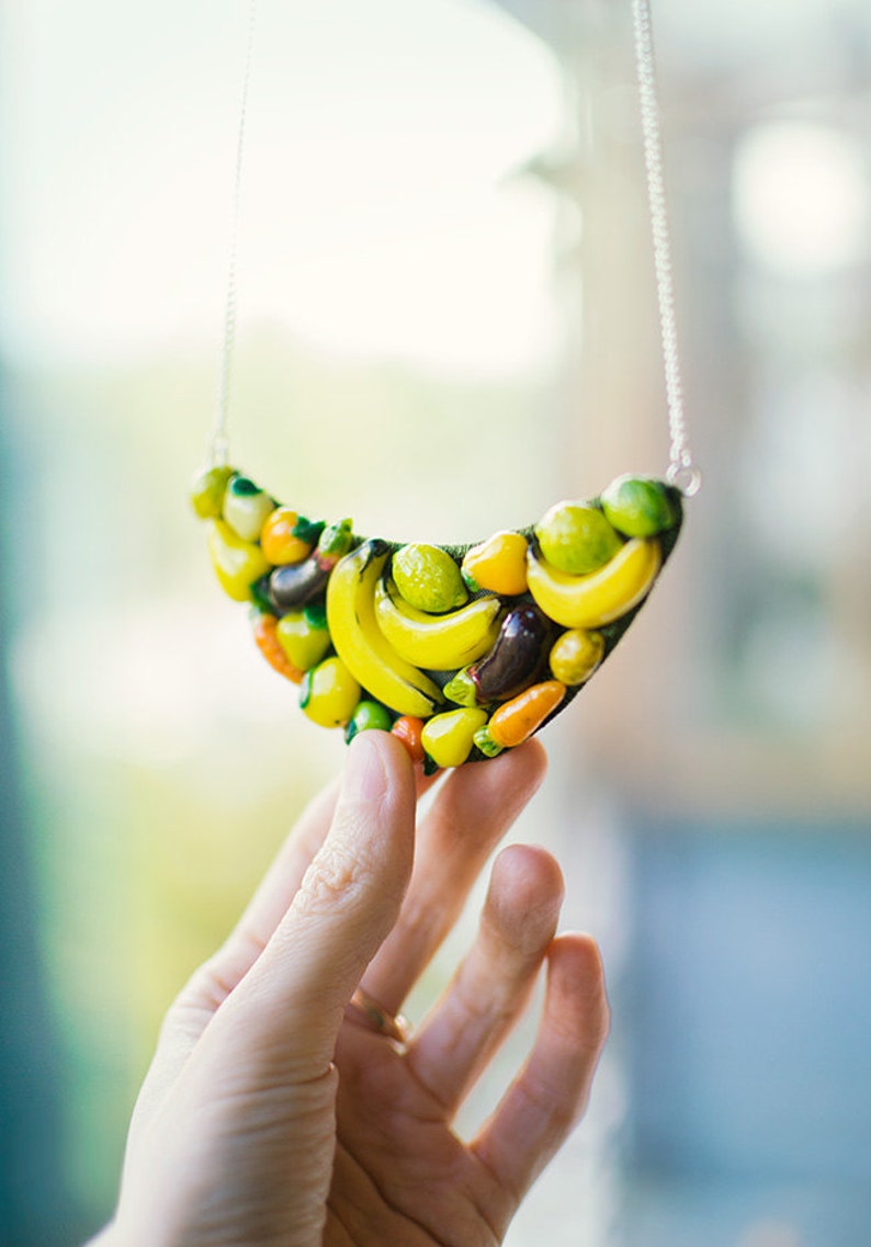 mother/'s day gift Necklace Happy Vegetables on ribbons