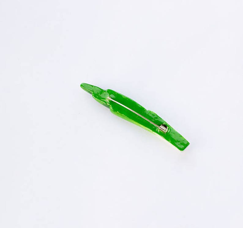 Green onion brooch, vegetables vegetarian veggie jewelry, vegan pin, mother's day gift for mom image 5