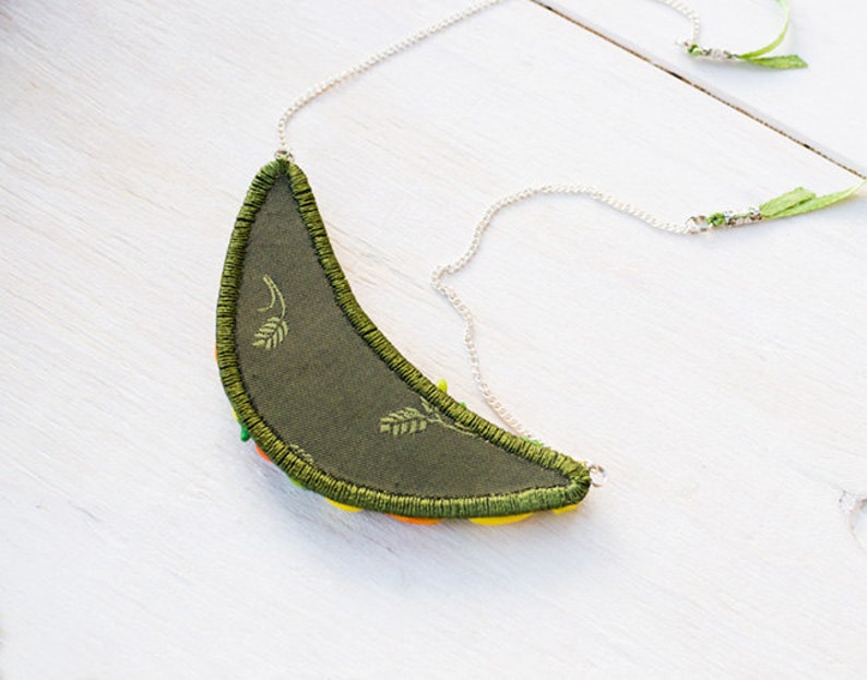 mother/'s day gift Necklace Happy Vegetables on ribbons