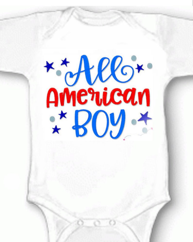Red White and Blue 1st 4th of July Patriotic Baby Infant Jumpsuit Outfit Romper