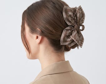 Haarklauwklem strik | Paisley-haaraccessoire | Oversized haarclip met strik | Elegante haarklauw