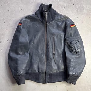 70s German Leather Flight Jacket - Etsy