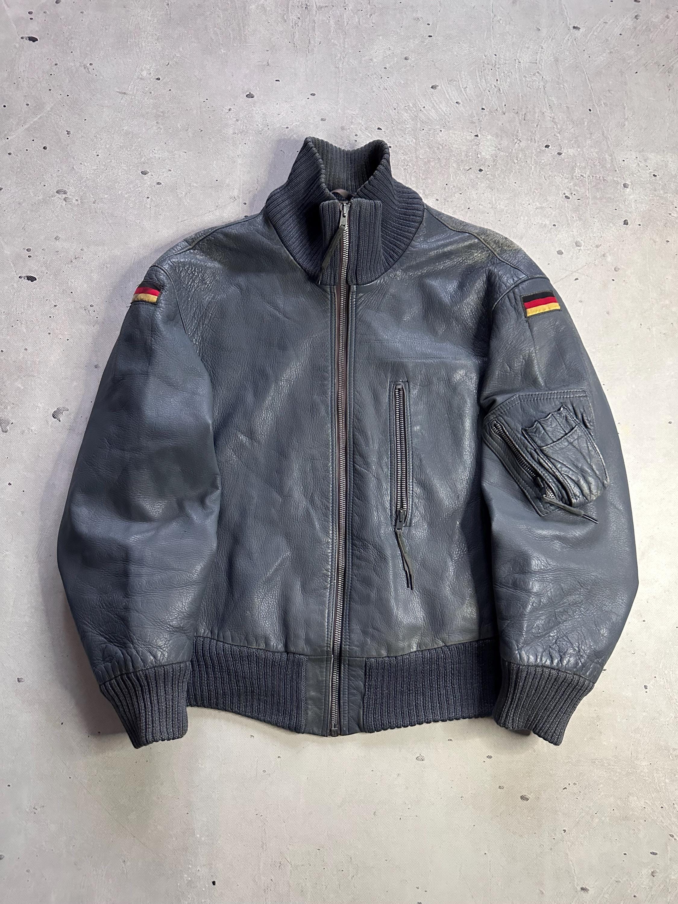 70s German Leather Flight Jacket - Etsy