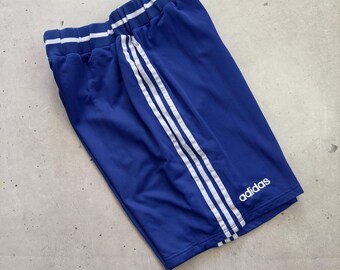 Vintage Adidas 3-Strepen Sportshorts NBA Heren Maat Large Blauw Y2K Voetbal
