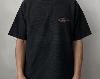 Vintage Quiksilver surf-T-shirt voor heren, maat L, gemaakt in de VS, met enkele stiksels, jaren 90.