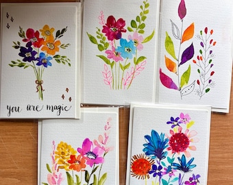 Whimsical Watercolor Cards - Original & Hand-painted 4x6