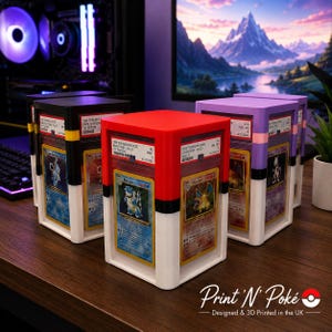 SlabVault™ | Stackable Graded Card Display Tower | Holds 16 Slabs | PSA, Bgs, Cgc, ACE Storage Display Case | Premium TCG Collector Case