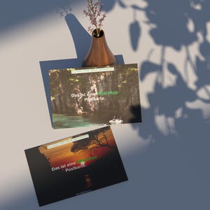 Costa Brava Postkarten Set Digitaler Download | 4x Messenger Style Reisepostkarten | Printable Postcards Spanien Tossa de Mar Cadaques Bucht