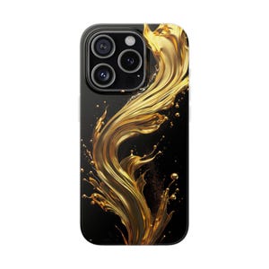 Gold Liquid Splash Phone Case | Flexible Semi-Transparent TPU Shell
