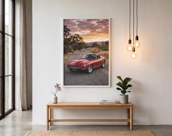 Vintage 1970s Sports Car - Fathers Day - Cars - Landscape - Sunset