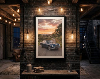 Vintage 1960s Sports Car - Fathers Day - Cars - Landscape - Sunset