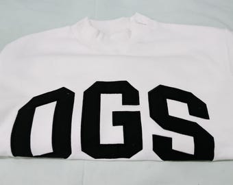 Custom Slit Cut  Mock Neck, Personalized Varsity Crewneck, Trendy Oversized Sweatshirt, Custom Letter Pullover, Streetwear Gift