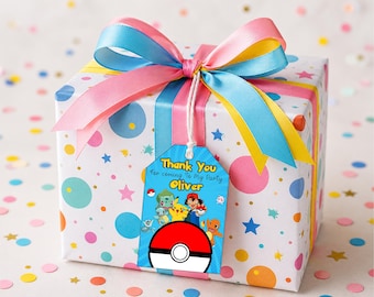 Biglietto di ringraziamento per compleanno con scritta "Poke" stampabile: (Download digitale)