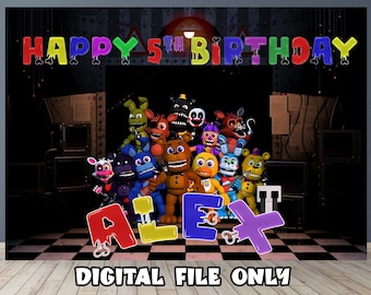 Horror Game Birthday Backdrop : Party Banner & Background --- Digital File ---