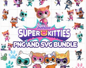 Pacote de imagens PNG e SVG de gatinhos, fontes e clipart de aniversário em PNG (download digital)