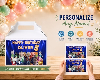 Personalized Sing 2 Birthday Gift Box Design (Digital File)