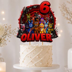 ホラーゲームバースデーケーキトッパー：パーティーバナー＆ステッカー --- デジタルファイル ---