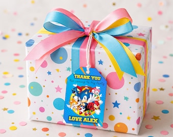 Biglietto di ringraziamento per il compleanno a tema Sonic, stampabile: (Download digitale)