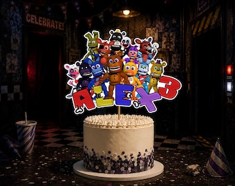 Horror Game Birthday Cake Topper : Party Banner & Stickers --- Digital File ---