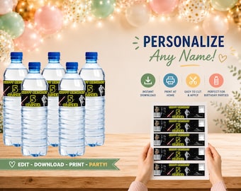 Star Wars Party Bottle Label | Editable Water Bottle Sticker | Printable Template