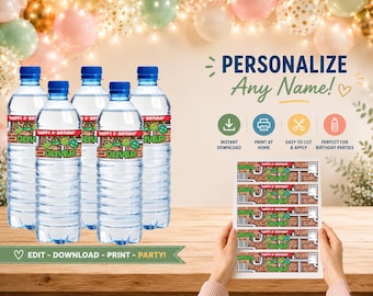 Ninja Party Bottle Label | Editable Water Bottle Sticker | Printable Template