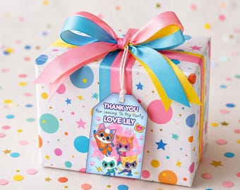 Biglietto di ringraziamento per il compleanno con gattini (stampabile): (Download digitale)
