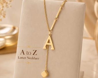 Collar con inicial personalizado chapado en oro, colgante con letra de la A a la Z, joyería minimalista con nombre.