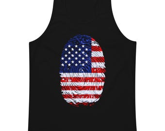 Débardeur pour homme : drapeau américain avec empreintes digitales