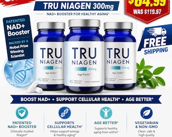 3x TRU NIAGEN 300mg NAD+ Anti-Aging & Energy Support 90 Capsules