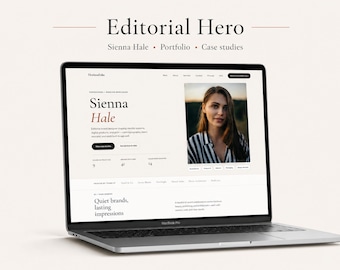 Tema WordPress per portfolio, pagina singola editoriale, pronto per la personalizzazione, download immediato, modello di sito web