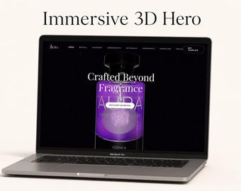 Tema WordPress / Vetrina prodotti 3D / Modello per sito web di profumi di lusso / Personalizzazione senza codice / Download immediato