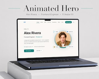 Tema WordPress per portfolio, sito per sviluppatori a pagina singola, 11 Avatar FX (download digitale), modello di sito web