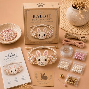 DIY Rabbit Bracelet Kit – Adorable Bunny Beadwork Set for Kids & Craft Lovers