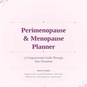 Planificador para la perimenopausia y la menopausia / Registro de síntomas hormonales, Diario de autocuidado (Descarga instantánea en PDF)