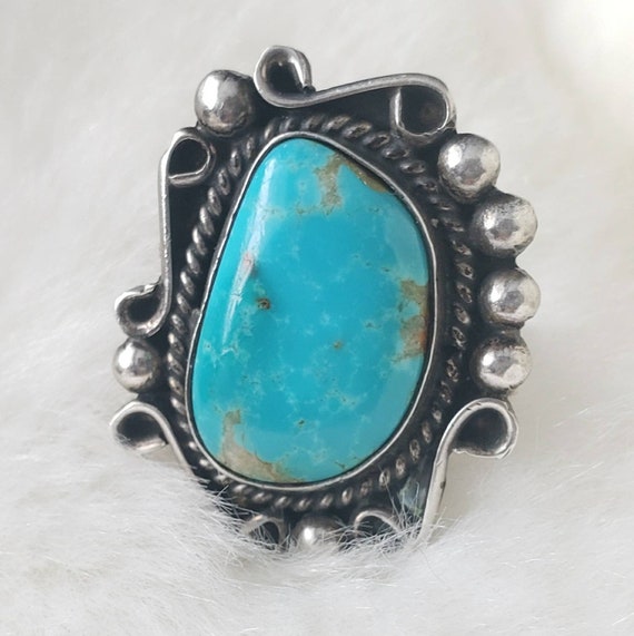 Vintage Navajo Turquoise Ring•Native American Turq