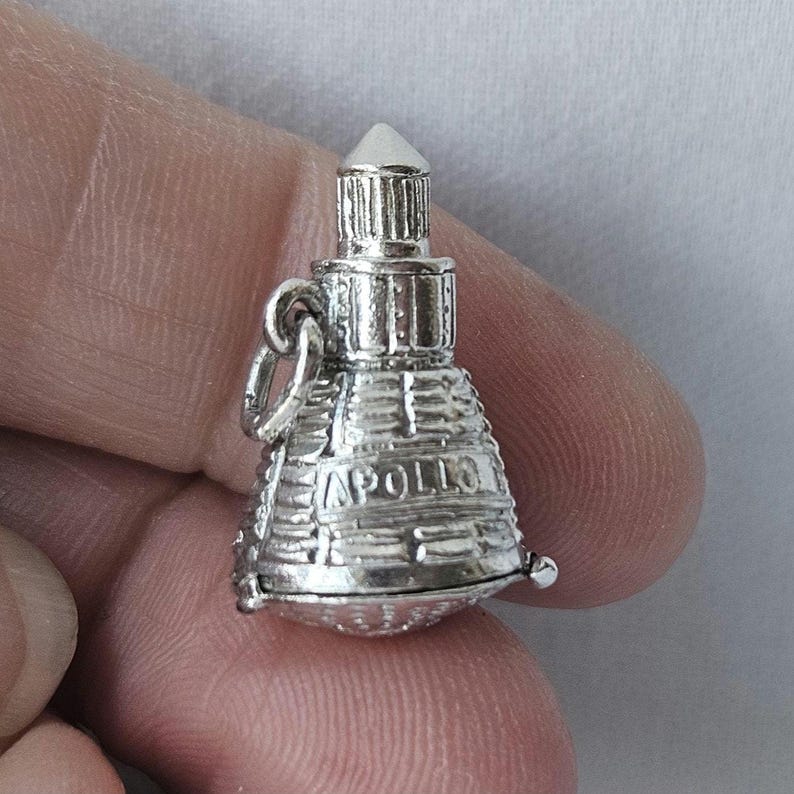 RARE Apollo II Space Capsule OPENS to Astronaut Sterling Silver Charm~5 ...