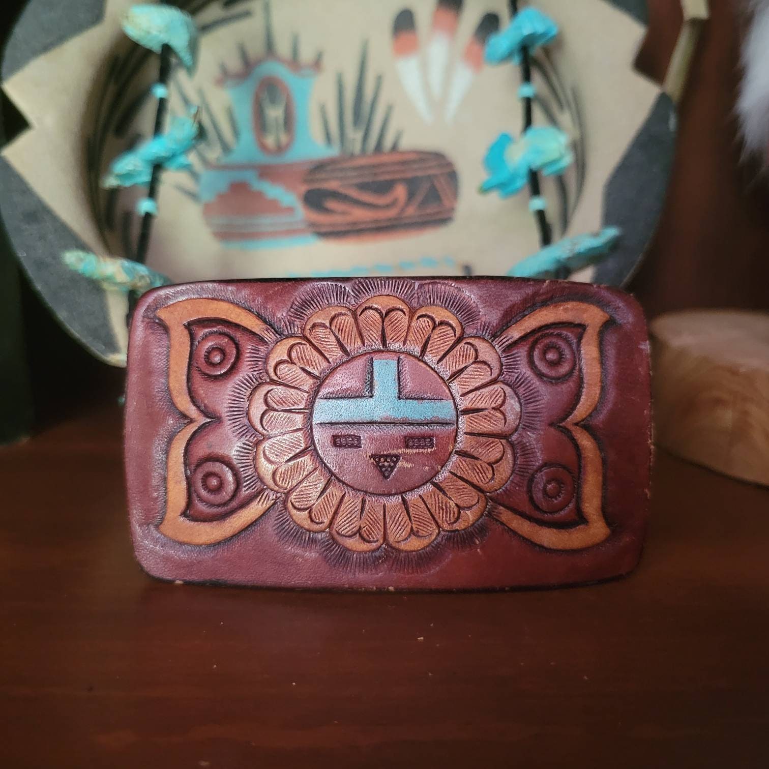 Vintage Sun Face Butterfly Leather Belt Buckle - Etsy