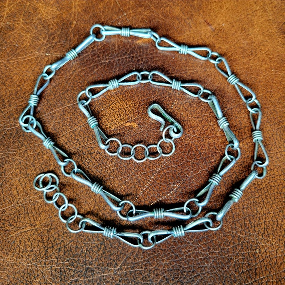 Navajo Handmade Sterling Wire-Wrapped Chain Necklace … - Gem