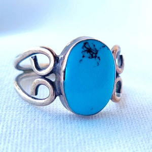 Vintage Mexican Sterling Turquoise Ring sz 7