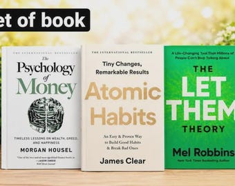 3 Book Bundle | Atomic Habits, The Psychology of Money & The Let Them Theory | Physical Paperback Books