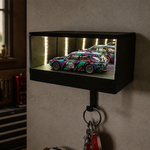 Infinity Mirror Garage Key Holder with LED Lights for Car Models & Keys