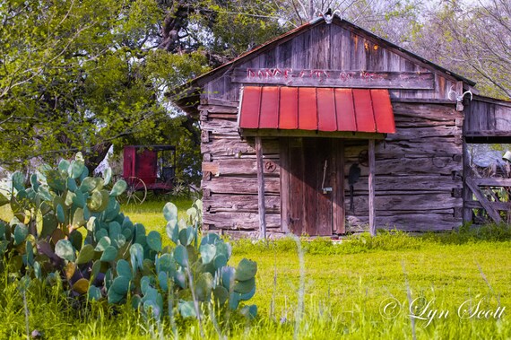 Texas Stagecoach Cabin Cactus Landscape Photography Cabin Etsy