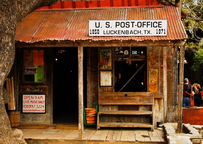 The Luckenbach Post Office Nature, Landscape, Western, Texas Photography, Fine Art Print, Hill Country image 1