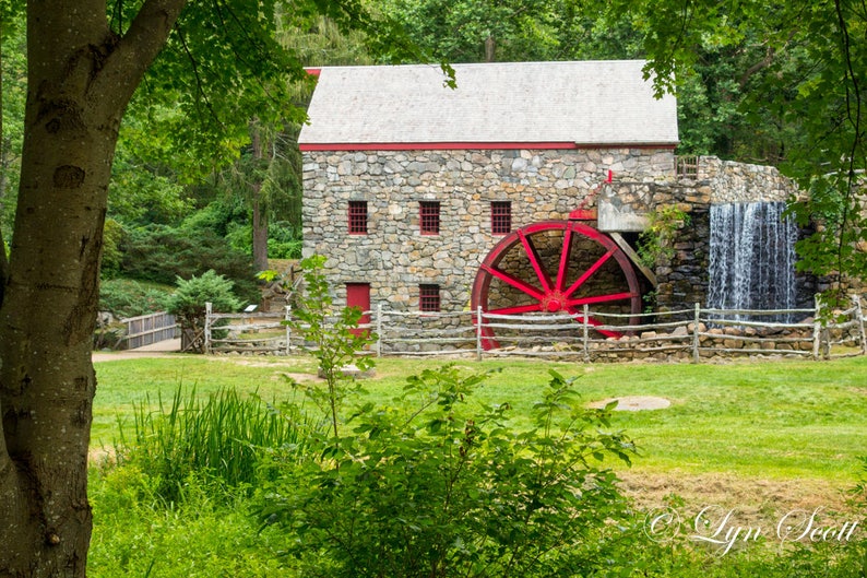 Massachusetts Grist Mill Home Decor, Nature Photography, Landscape