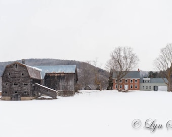 A Vermont Snowy Barn -  Nature photography, landscape photography, winter, snow, home decor, fine art print, wall art, farm, new england