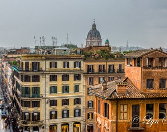 Italy, Rome, From Spanish Steps -  Cityscape, landscape photography, fine art, art, Europe, rustic, home decor, Italia